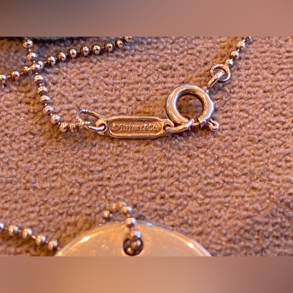 Tiffany & Co “N” Initial Notes Round Large Pendant w/ 16 Inch Beaded Chain 925 - Picture 6 of 9